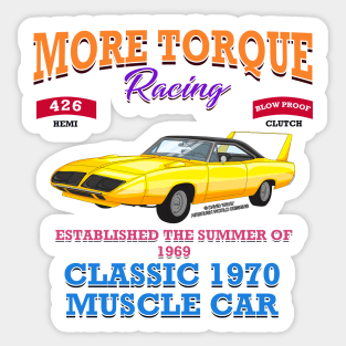 More Torque Racing Muscle Car Hot Rod Racing Novelty Gift Sticker